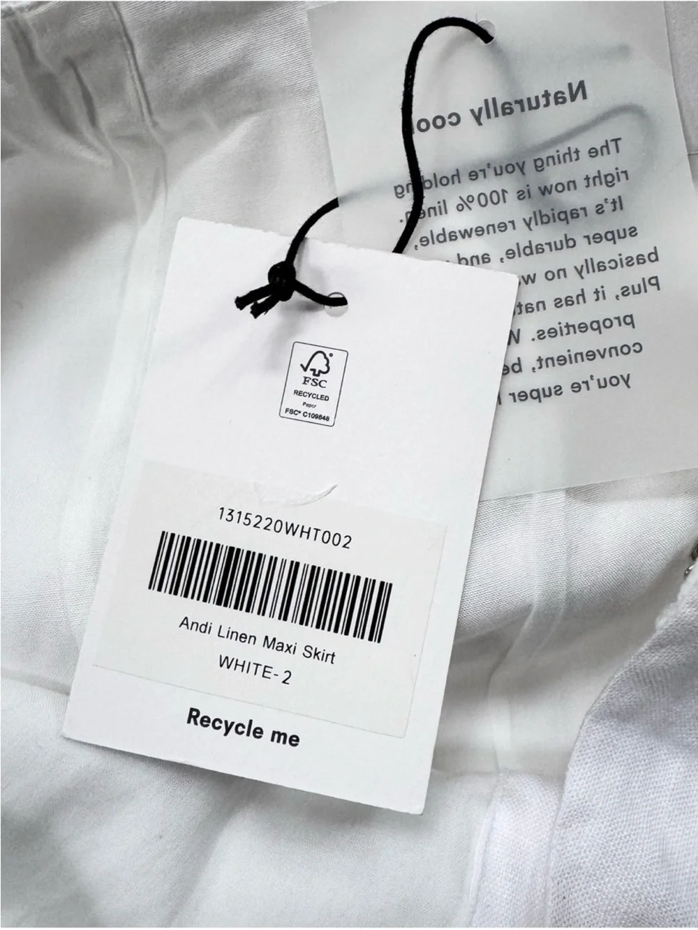 NWT Reformation Andi Linen Maxi Skirt White 2 - Picture 6 of 12